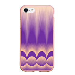 Чехол iPhone 7/8 матовый Фиолетовый градиент в полоску, цвет: 3D-светло-розовый