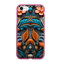 Чехол iPhone 7/8 матовый Mirrow floral pattern - art - vogue, цвет: 3D-малиновый