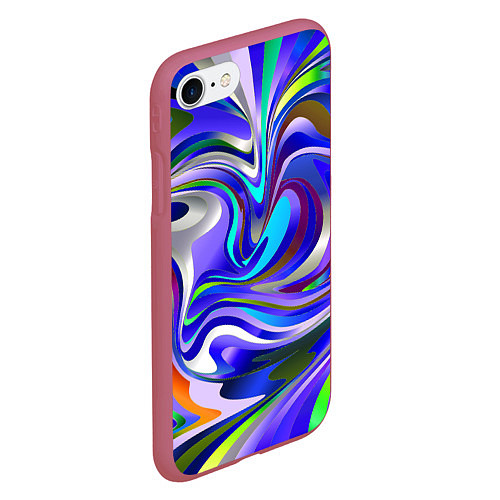 Чехол iPhone 7/8 матовый Цветомузыка настроения / 3D-Малиновый – фото 2