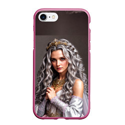 Чехол iPhone 7/8 матовый Девушка с пепельно-серыми вьющимися волосами