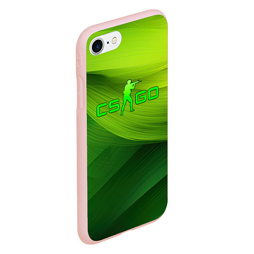 Чехол iPhone 7/8 матовый CSGO green logo / 3D-Светло-розовый – фото 2