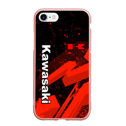 Чехол iPhone 7/8 матовый Кавасаки - красные брызги