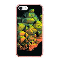 Чехол iPhone 7/8 матовый Зеленая кубическая абстракция