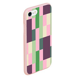 Чехол iPhone 7/8 матовый Прямоугольный блочный паттерн, цвет: 3D-светло-розовый — фото 2