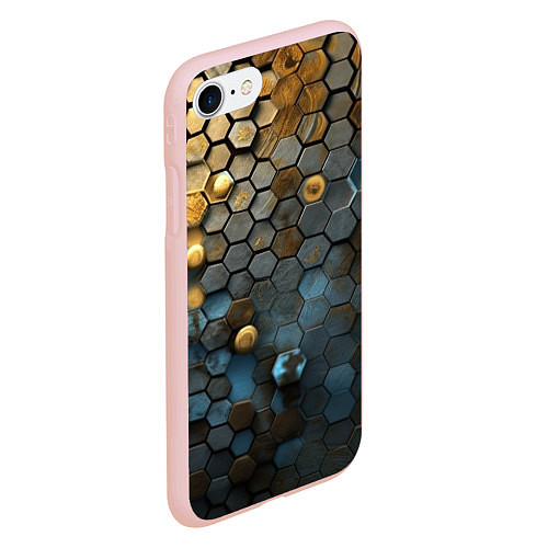 Чехол iPhone 7/8 матовый Позолоченая броня / 3D-Светло-розовый – фото 2