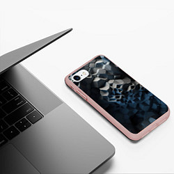 Чехол iPhone 7/8 матовый Каменная текстура, цвет: 3D-светло-розовый — фото 2