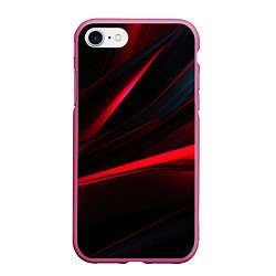 Чехол iPhone 7/8 матовый Red lighting black background