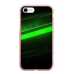 Чехол iPhone 7/8 матовый Green line, цвет: 3D-светло-розовый