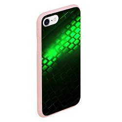 Чехол iPhone 7/8 матовый Неоновые зеленые пластины, цвет: 3D-светло-розовый — фото 2