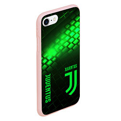 Чехол iPhone 7/8 матовый Juventus green logo neon, цвет: 3D-светло-розовый — фото 2