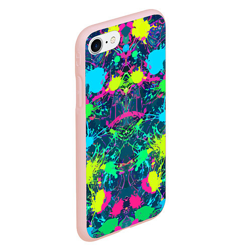 Чехол iPhone 7/8 матовый Colorful blots - expressionism - vogue / 3D-Светло-розовый – фото 2