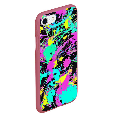 Чехол iPhone 7/8 матовый Красочная композиция - мода / 3D-Малиновый – фото 2