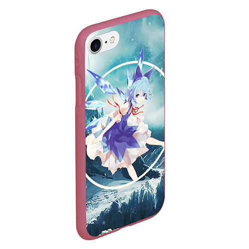 Чехол iPhone 7/8 матовый Touhou Project Чирно / 3D-Малиновый – фото 2