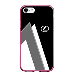 Чехол iPhone 7/8 матовый Лексус - спортивный серый, цвет: 3D-малиновый