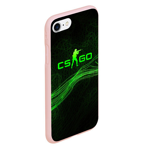 Чехол iPhone 7/8 матовый CSGO green abstract / 3D-Светло-розовый – фото 2