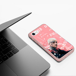 Чехол iPhone 7/8 матовый Lil Peep тату розовый, цвет: 3D-светло-розовый — фото 2