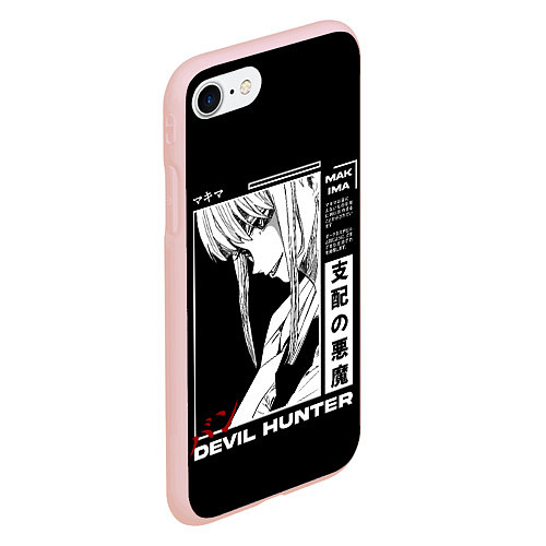 Чехол iPhone 7/8 матовый Макима охотник - Человек бензопила / 3D-Светло-розовый – фото 2