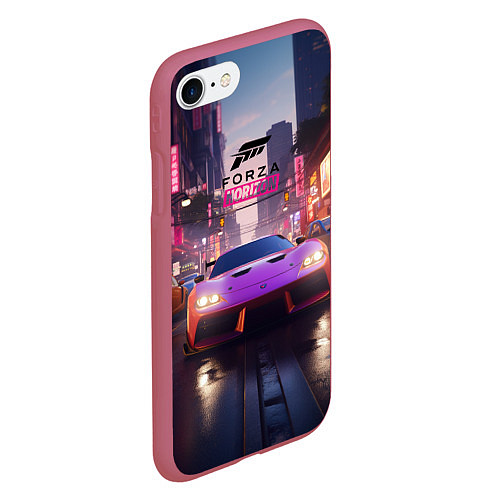 Чехол iPhone 7/8 матовый Forza Horizon street racing / 3D-Малиновый – фото 2