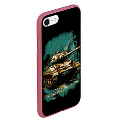 Чехол iPhone 7/8 матовый Танк т54, цвет: 3D-малиновый — фото 2