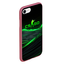 Чехол iPhone 7/8 матовый CSGO neon green logo, цвет: 3D-малиновый — фото 2