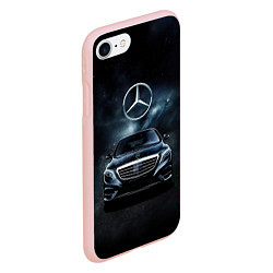Чехол iPhone 7/8 матовый Mercedes Benz black, цвет: 3D-светло-розовый — фото 2