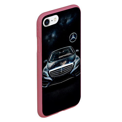 Чехол iPhone 7/8 матовый Mercedes Benz / 3D-Малиновый – фото 2