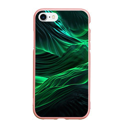 Чехол iPhone 7/8 матовый Зеленая абстракция, цвет: 3D-светло-розовый
