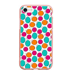 Чехол iPhone 7/8 матовый Яркие цветные пузыри, цвет: 3D-светло-розовый