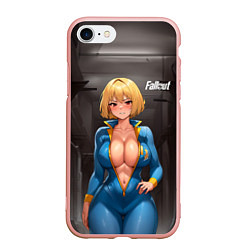 Чехол iPhone 7/8 матовый Fallout anime girl, цвет: 3D-светло-розовый