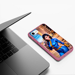 Чехол iPhone 7/8 матовый Девушка из фалаута, цвет: 3D-малиновый — фото 2