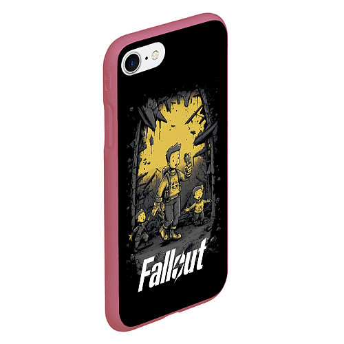 Чехол iPhone 7/8 матовый Fallout boys / 3D-Малиновый – фото 2