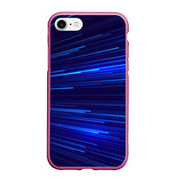 Чехол iPhone 7/8 матовый Яркие неоновые полосы - минимализм, цвет: 3D-малиновый