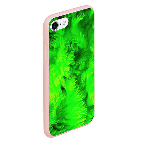 Чехол iPhone 7/8 матовый Green abstract texture / 3D-Светло-розовый – фото 2