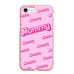 Чехол iPhone 7/8 матовый Мамочка в стиле барби - паттерн розовый
