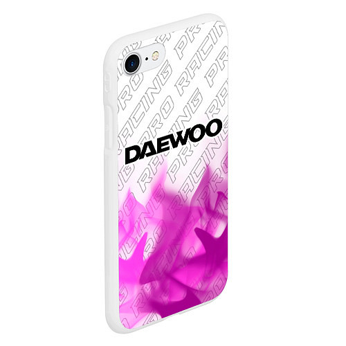 Чехол iPhone 7/8 матовый Daewoo pro racing: символ сверху / 3D-Белый – фото 2
