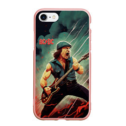Чехол iPhone 7/8 матовый AC DC rock
