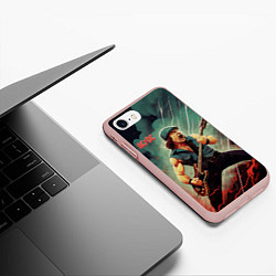 Чехол iPhone 7/8 матовый AC DC rock, цвет: 3D-светло-розовый — фото 2