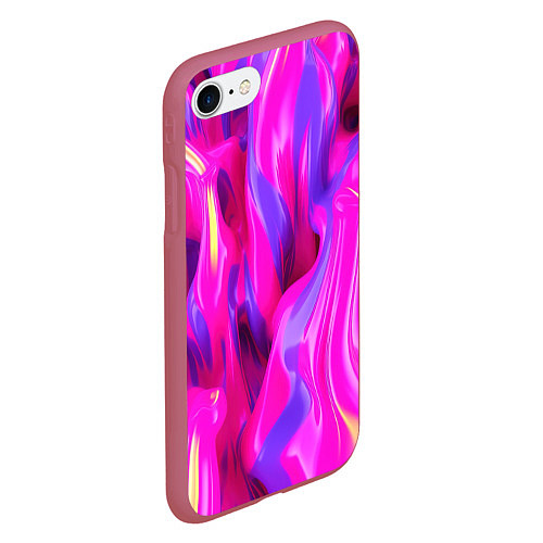 Чехол iPhone 7/8 матовый Pink blue texture / 3D-Малиновый – фото 2