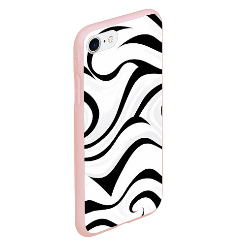 Чехол iPhone 7/8 матовый Анималистическая абстракция зебры / 3D-Светло-розовый – фото 2