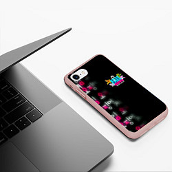 Чехол iPhone 7/8 матовый Игра в кальмара x Fall Guys, цвет: 3D-светло-розовый — фото 2
