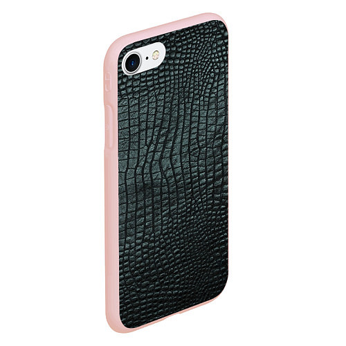 Чехол iPhone 7/8 матовый Текстура крокодиловой кожи / 3D-Светло-розовый – фото 2