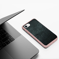 Чехол iPhone 7/8 матовый Текстура крокодиловой кожи, цвет: 3D-светло-розовый — фото 2
