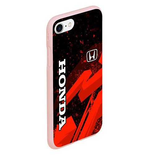 Чехол iPhone 7/8 матовый Honda - красная абстракция / 3D-Светло-розовый – фото 2