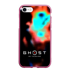 Чехол iPhone 7/8 матовый Ghost of Tsushima ninja, цвет: 3D-малиновый