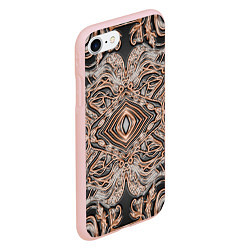 Чехол iPhone 7/8 матовый Выпуклая мандала на тиснённой коже, цвет: 3D-светло-розовый — фото 2