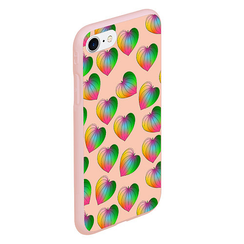 Чехол iPhone 7/8 матовый Цветной листик / 3D-Светло-розовый – фото 2