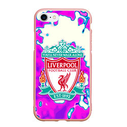 Чехол iPhone 7/8 матовый Ливерпуль спорт клуб, цвет: 3D-светло-розовый