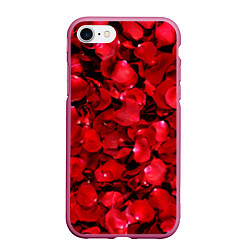 Чехол iPhone 7/8 матовый Лепестки алых роз