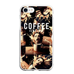 Чехол iPhone 7/8 матовый Кофе моя любовь и страсть, цвет: 3D-белый
