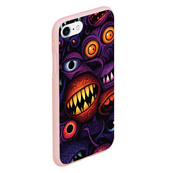 Чехол iPhone 7/8 матовый Хэллоуинские зубастики, цвет: 3D-светло-розовый — фото 2